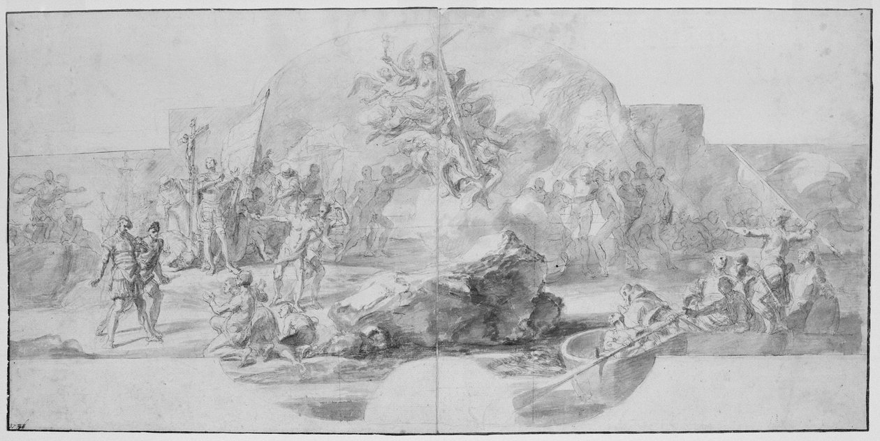 Columbus landgang i Amerika, 1715-1716 af Francesco Solimena