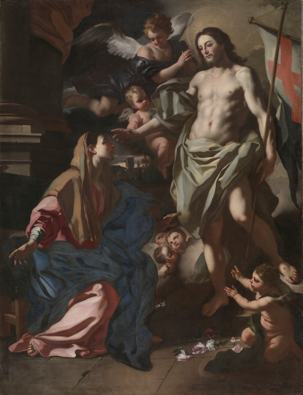 Den opstandne Kristus viser sig for jomfruen, ca. 1708 (olie på lærred) af Francesco Solimena