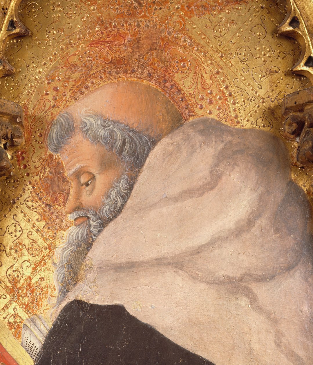 Profil af Dalbono Edward detalje af altertavle af Lazara, af Francesco Squarcione (1397-1468), tempera på panel af Francesco Squarcione