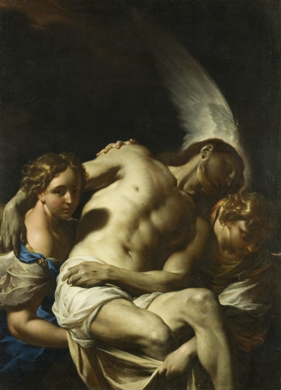 Kristus støttet af engle (olie på lærred) af Francesco Trevisani