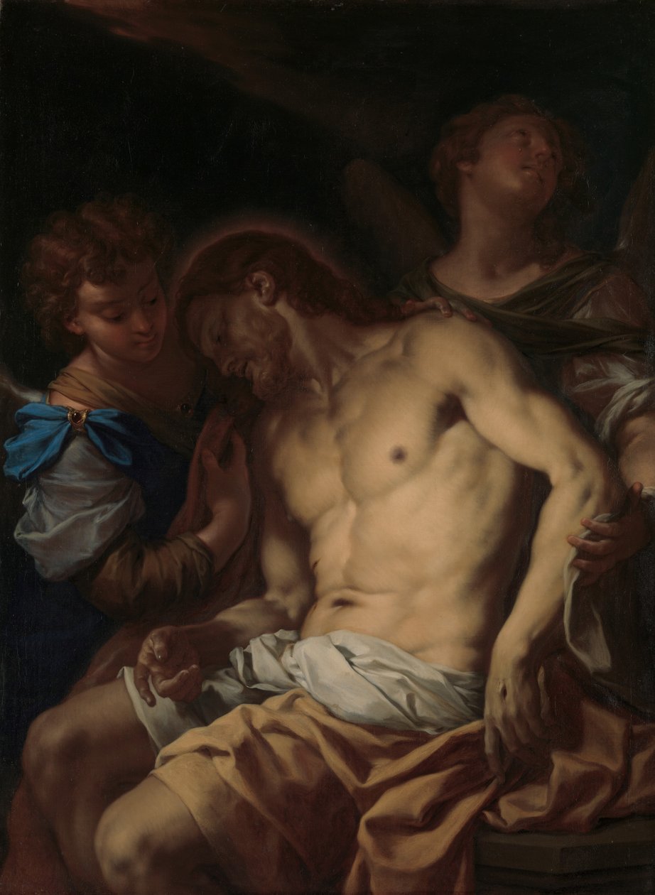 Død Kristus støttet af engle, ca. 1710. af Francesco Trevisani