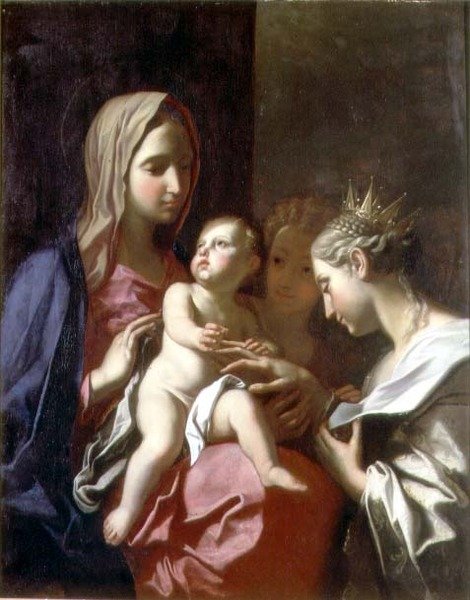 St. Catherines mystiske ægteskab af Francesco Trevisani