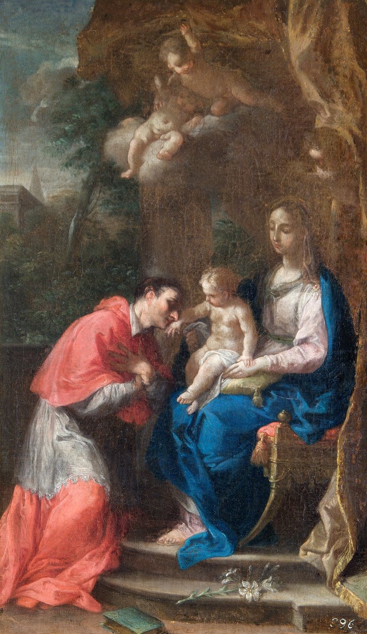 Jomfruen og barnet med den hellige Carlo Borromeo, slutningen af det 17. århundrede (olie på lærred) af Francesco Trevisani