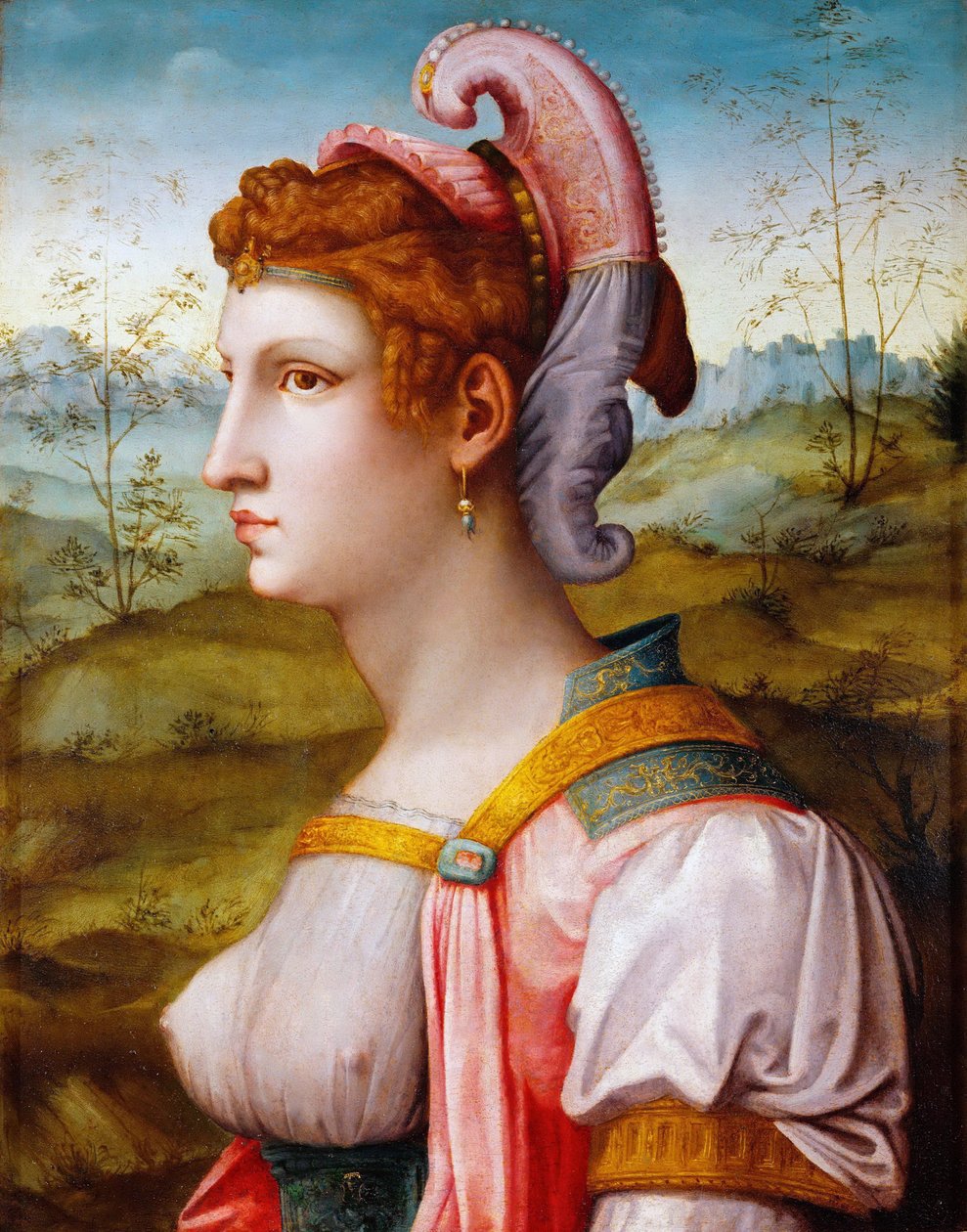 La sibylle - Sibyl - Bacchiacca, Francesco (1494-1557) - 1525-1550 - Olie på træ - 70x54 - Kunsthistorisk museum, Vienne af Francesco Ubertini Il Bacchiacca