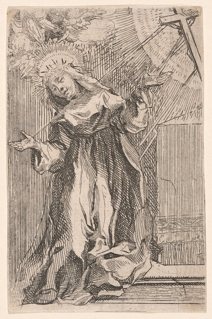 Den hellige Katarina af Siena modtager stigmata af Francesco Vanni