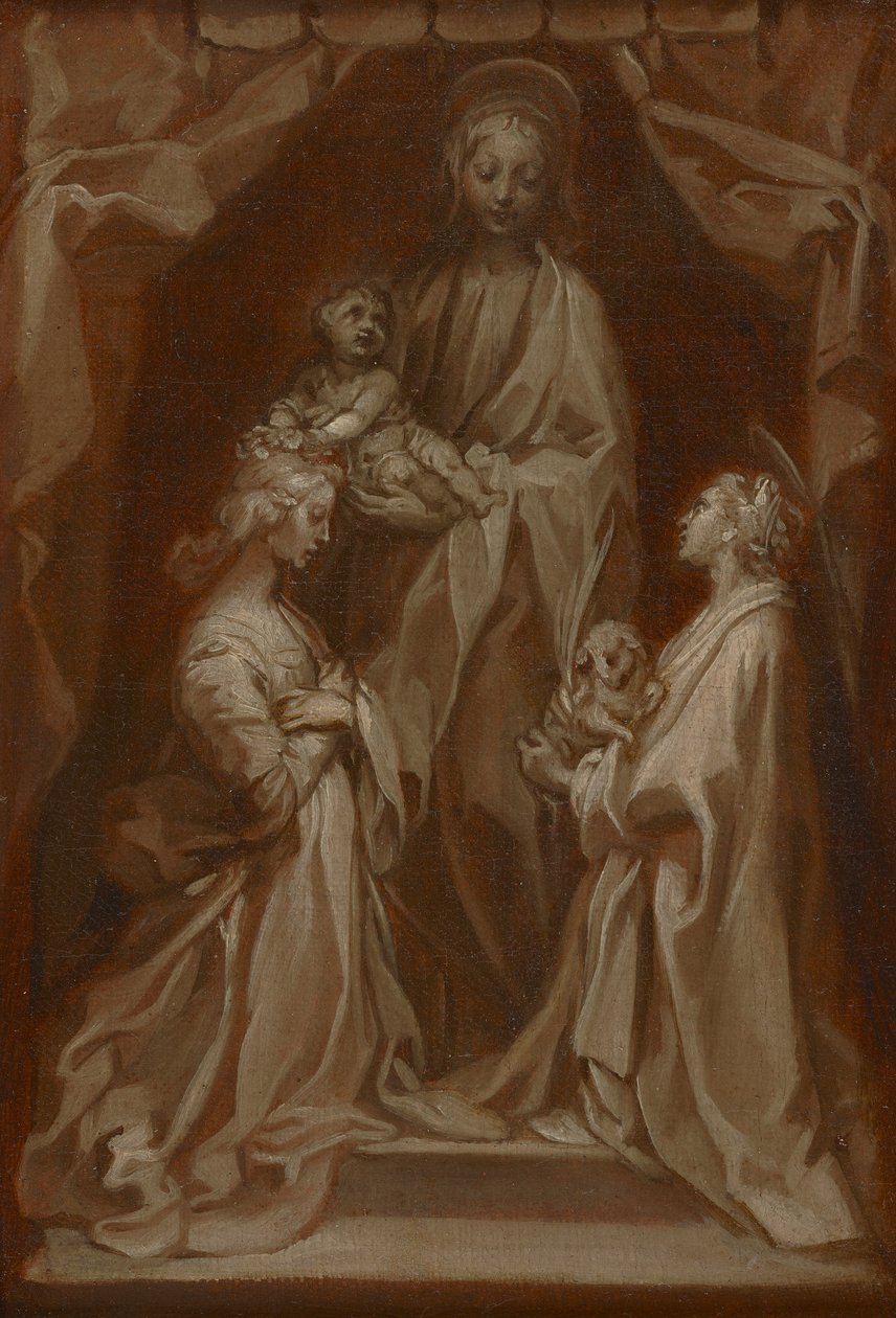 Studie for Jomfru og Barn med de hellige Cecilia og Agnes af Francesco Vanni