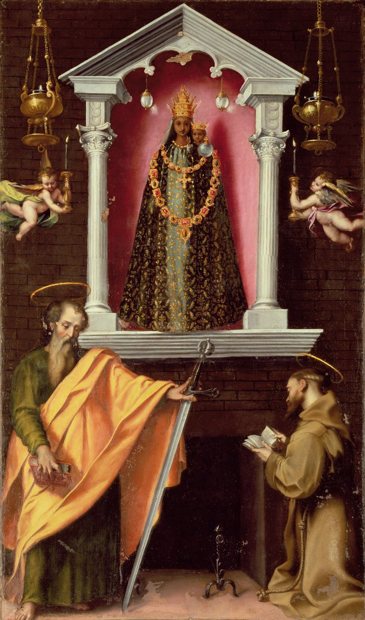 Madonnaen af Loreto med Saint Paul og Saint Francis af Francesco Vanni