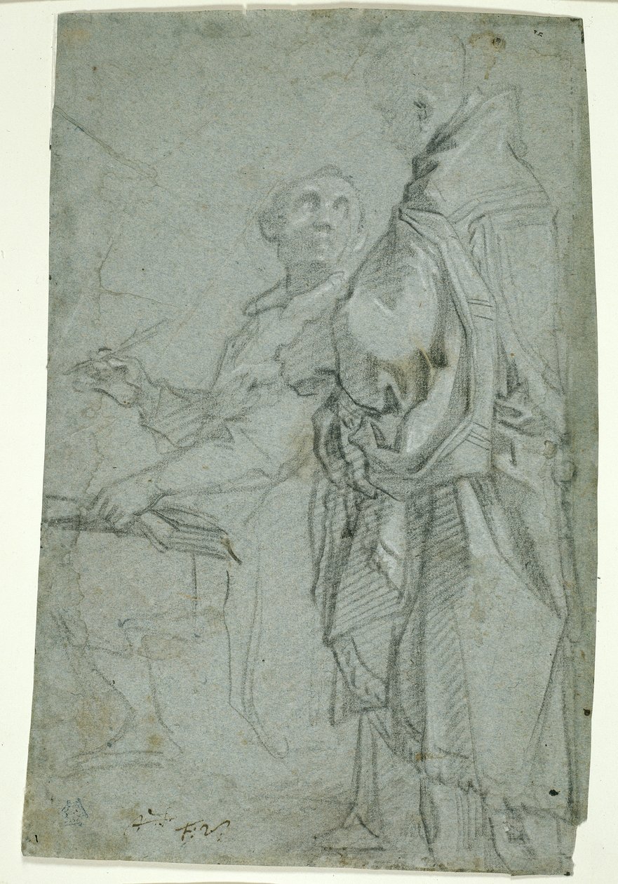 Two Ecclesiastics: Study for the Disputation on the Holy Sacrament, 1606-10 af Francesco Vanni