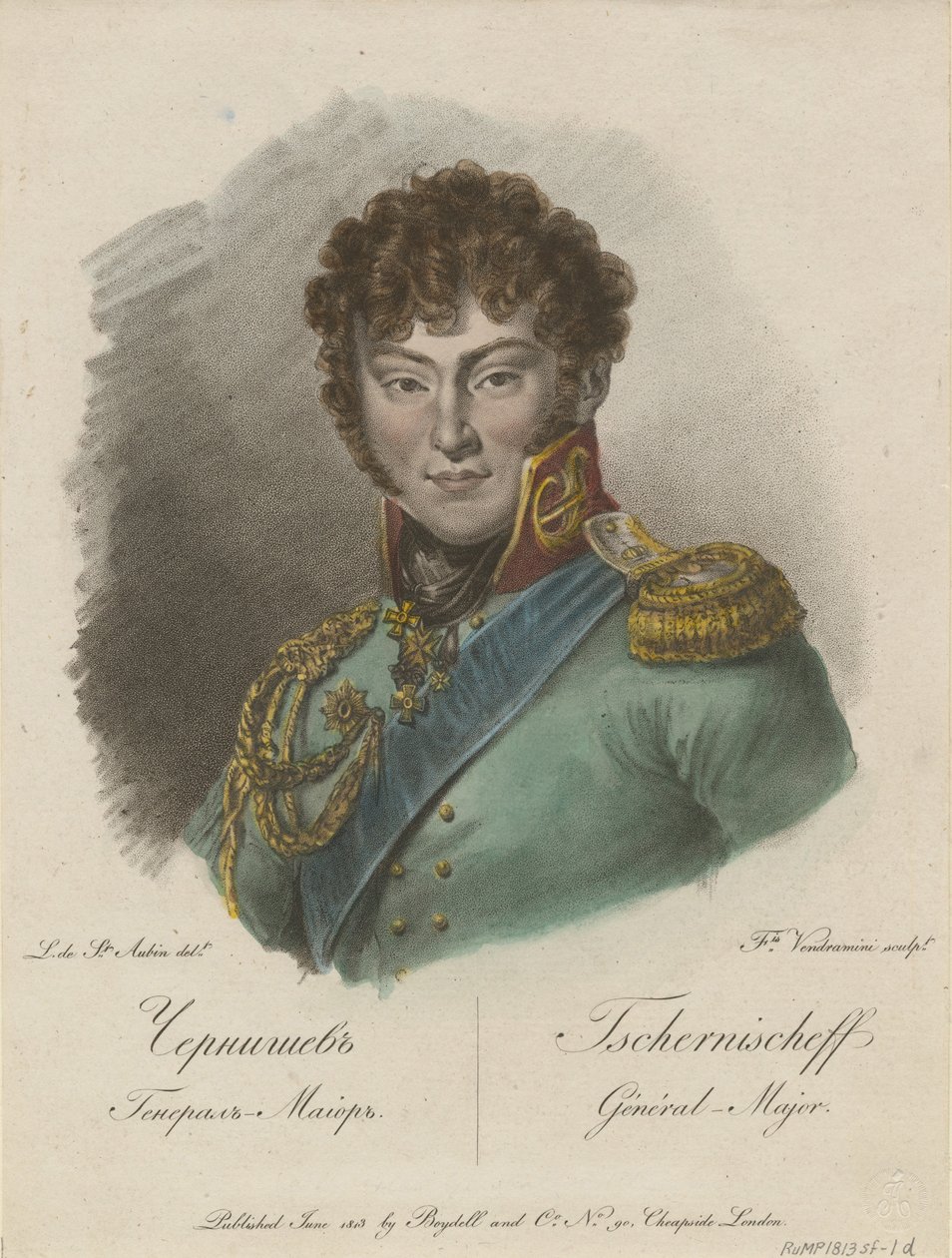 Portræt af grev Alexander Ivanovich Chernyshov 1786-1857, 1813 af Francesco Vendramini