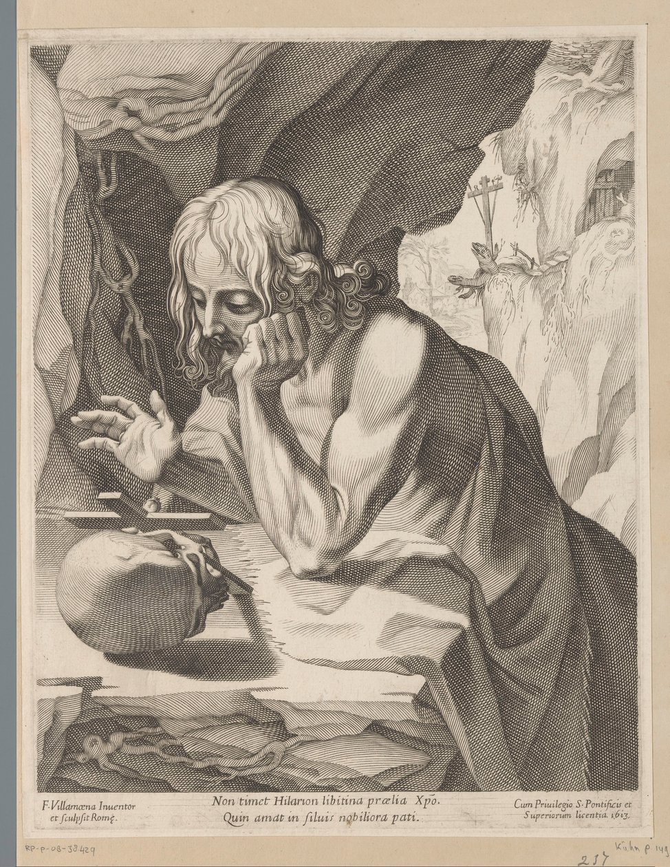 Sankt Hilarion af Francesco Villamena
