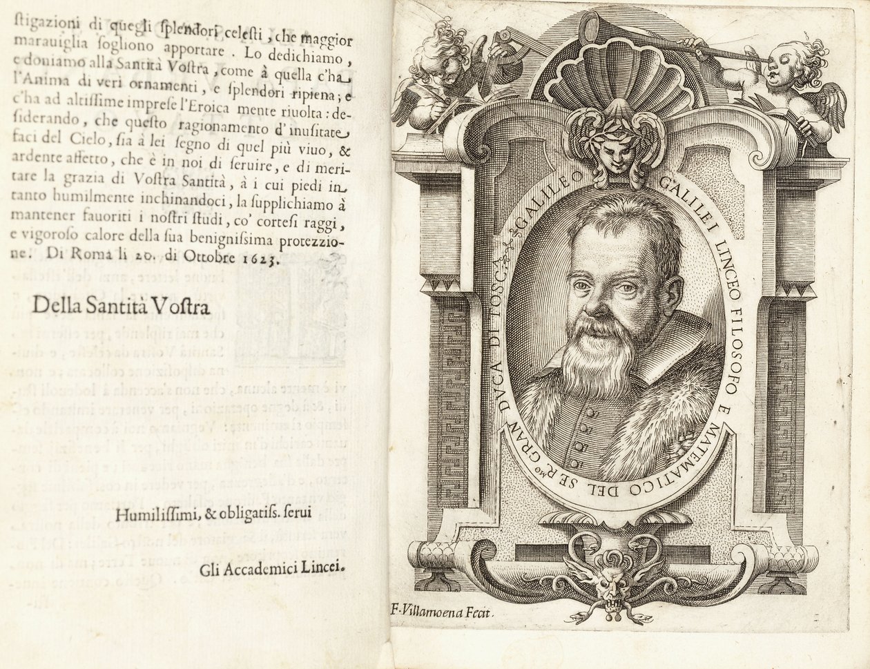 Portræt af Galileo Galilei, 1623 af Francesco Villamena