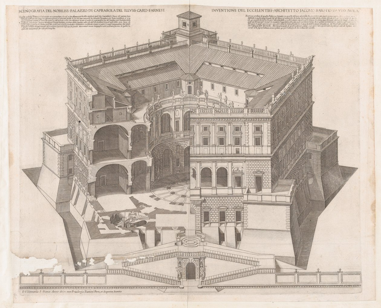 Mirror of Roman Magnificence: Farnese Palace, 16. århundrede., 16. århundrede. af Francesco Villamena