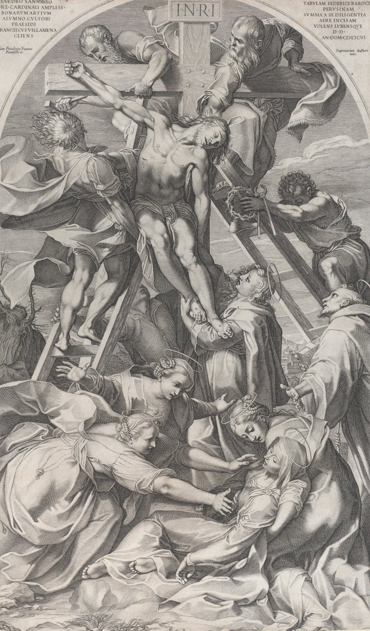 Nedstigningen fra korset, 1606. af Francesco Villamena