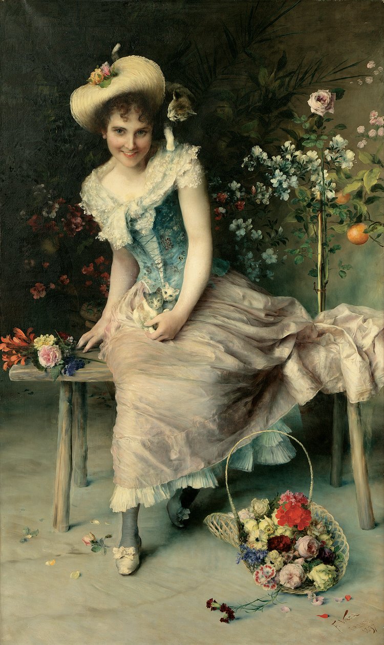 Skønhed på en havebænk, 1897 af Francesco Vinea