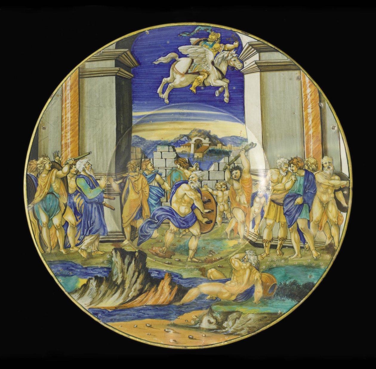 Tallerken med scene fra Ariostos Orlando Furioso, 1531 (maiolica) af Francesco Xanto Avelli
