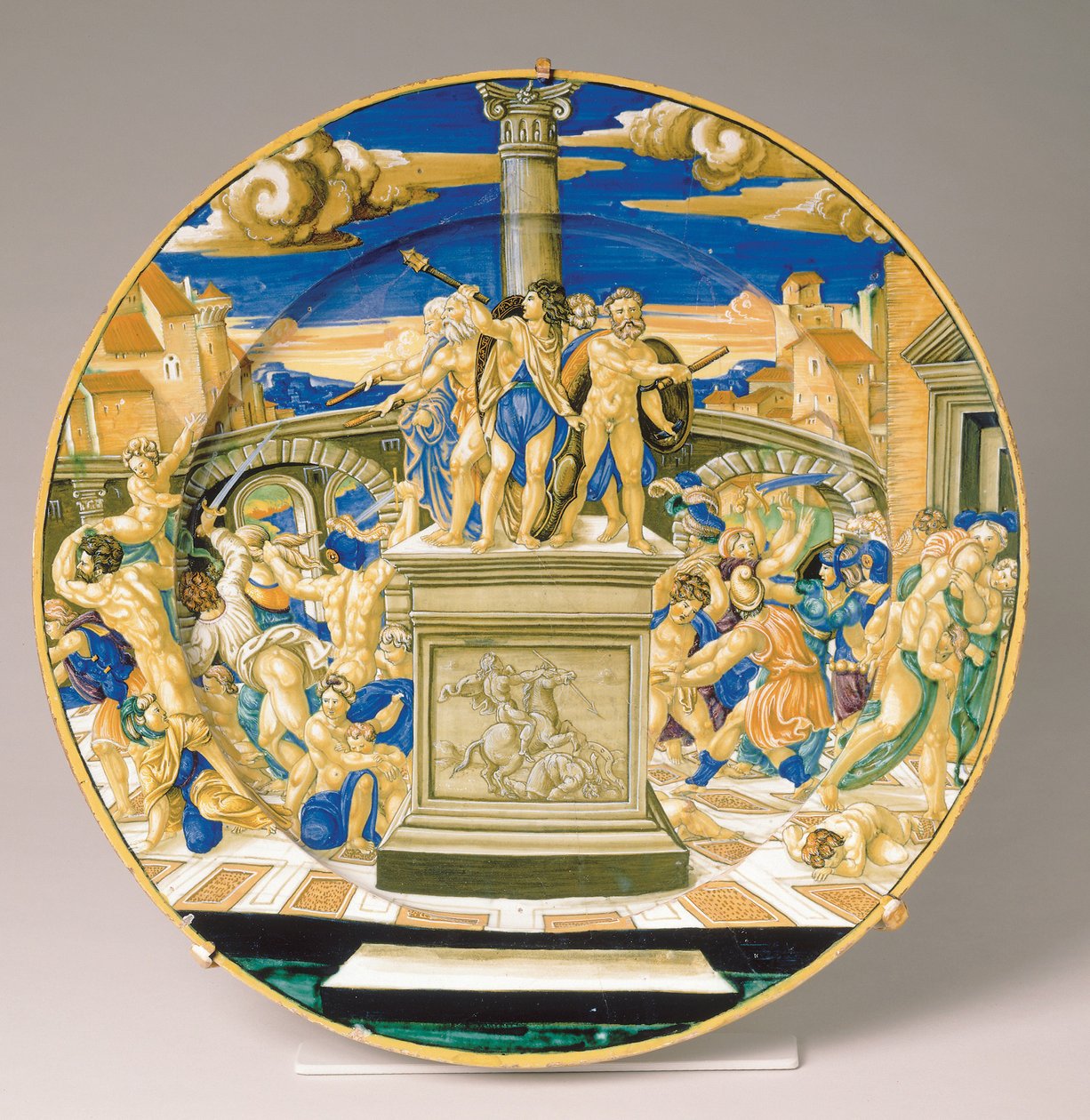 Tallerken med massakren på de uskyldige, ca. 1527-30 (maiolica) af Francesco Xanto Avelli