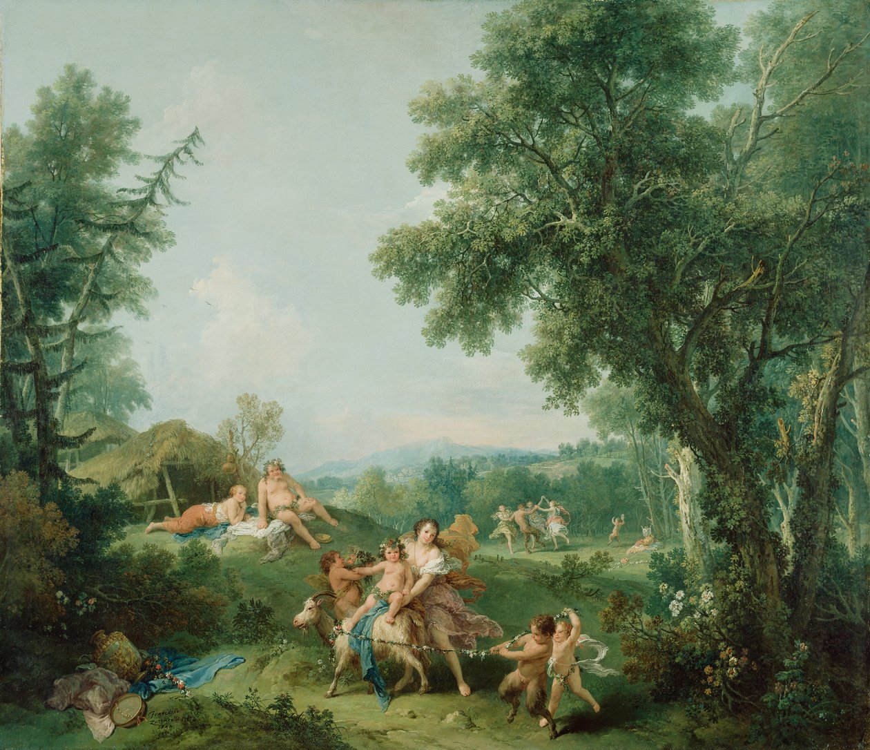 Landskab med Bacchus Uddannelse, 1744 af Francesco Zuccarelli