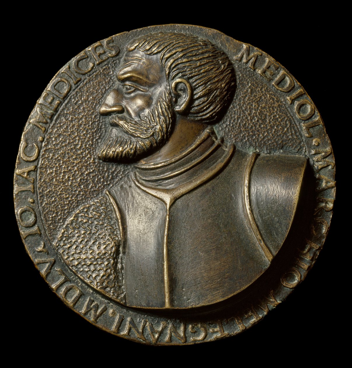 Buste af Gian Giacomo de Medici dit il Medeghino (1497-1556), italiensk Condottiero-medalje lavet af Francesco da Sangallo dit il Margotta (1494-1576) Firenze, Bargello Nationalmuseum af Francesco da Sangallo