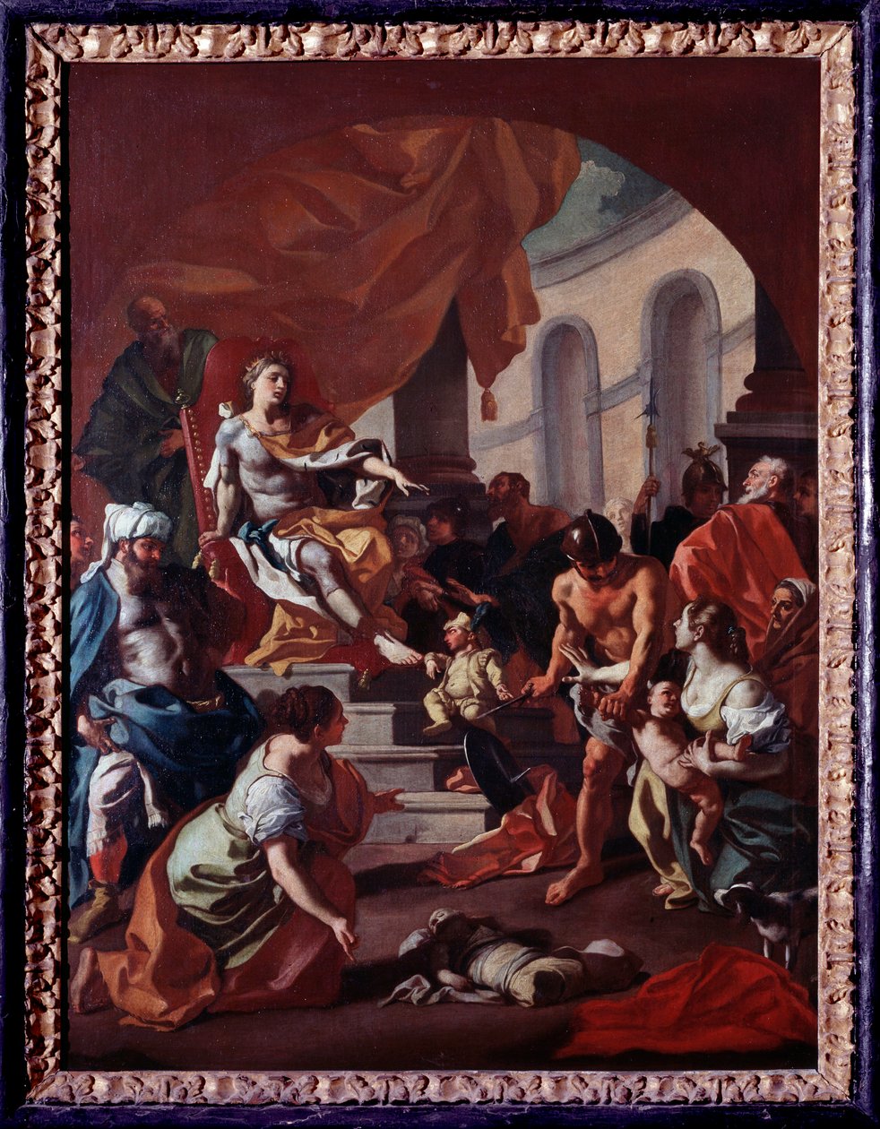 Judgment of Salomon (Judgment of Salomon) Maleri af Francesco de Mura (1696-1782) Museum of the Abbey of Montecassino Italien af Francesco de Mura