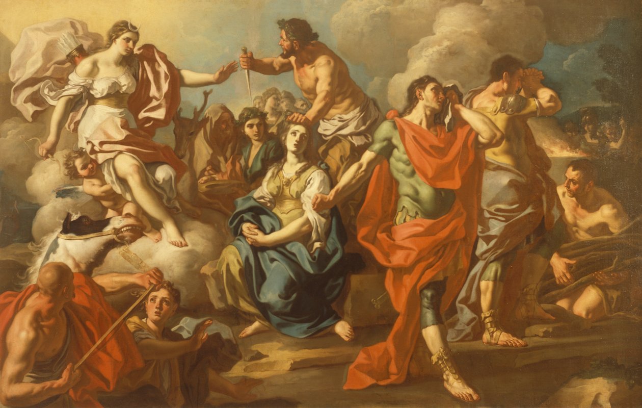 The Sacrifice of Iphigenia (olie på lærred) af Francesco de Mura