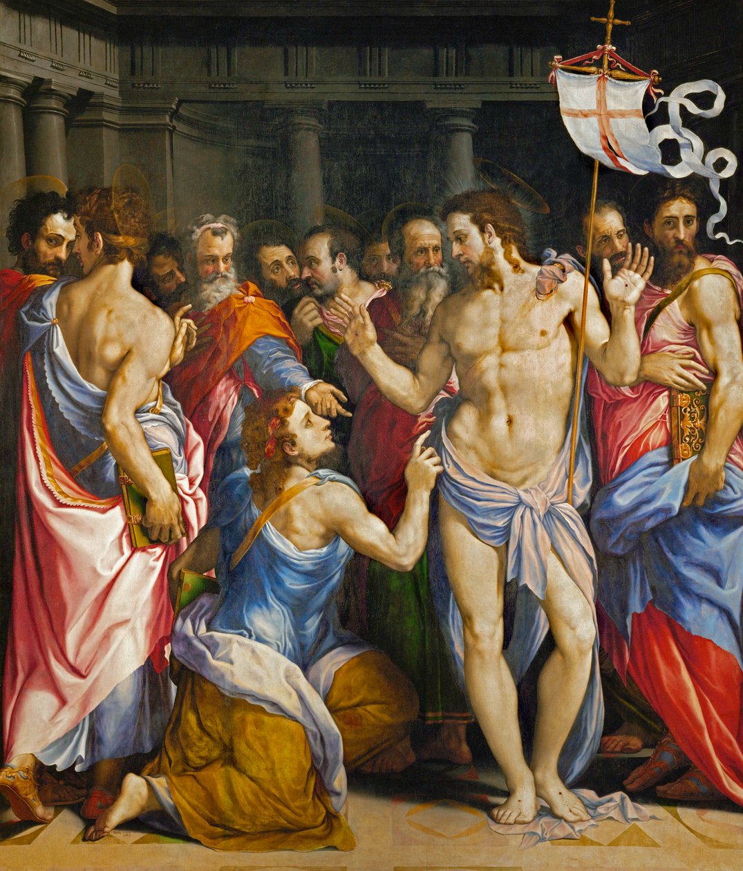 Tvivlende Thomas ... af Francesco de Rossi (circle of) Salviati