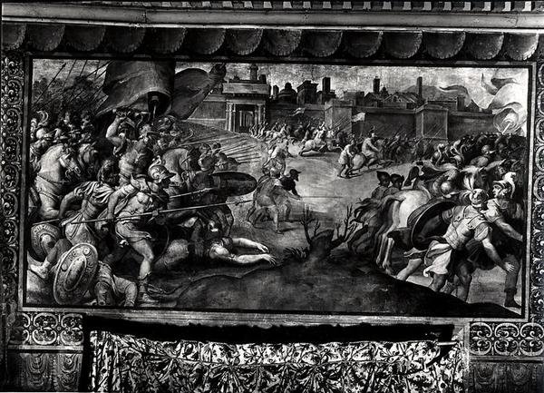 Charles V (1500-58) Against the Lutherans (fresko) (s/h foto) af Francesco de Rossi Salviati Cecchino