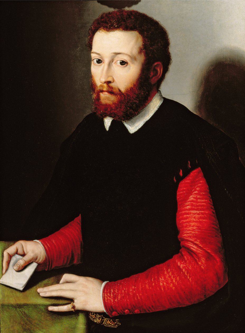 Portræt af en mand, der holder et brev, ca. 1530-40 af Francesco de Rossi Salviati Cecchino