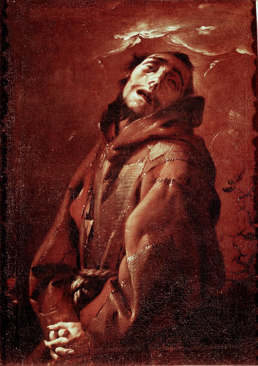 Sankt Francois af Assisi i ekstase Maleri af Francesco del Cairo (1607-1665) 1600-tallet søn 74x53 cm Milano, Musei Civici del Castello Sforzesco af Francesco del Cairo