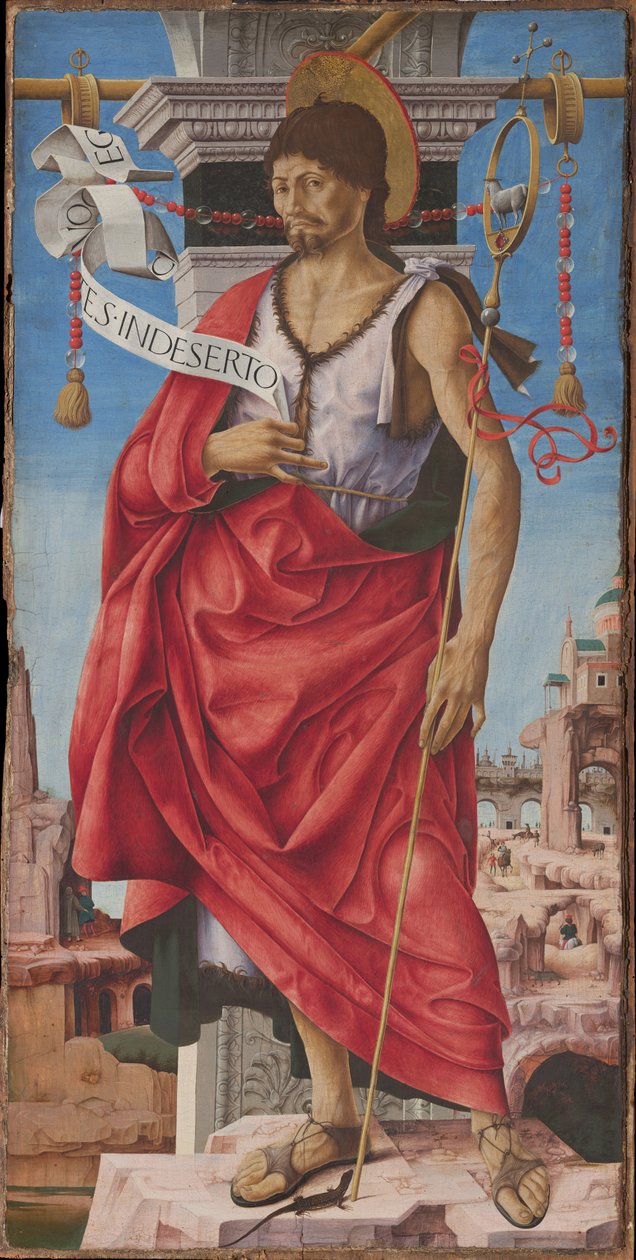 Griffoni Polyptykon: Johannes Døberen, ca 1472-1473. af Francesco del Cossa