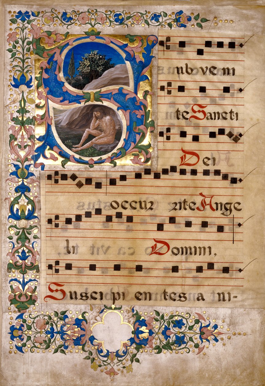 Klipning fra en koralbog af Francesco di Antonio del Chierico