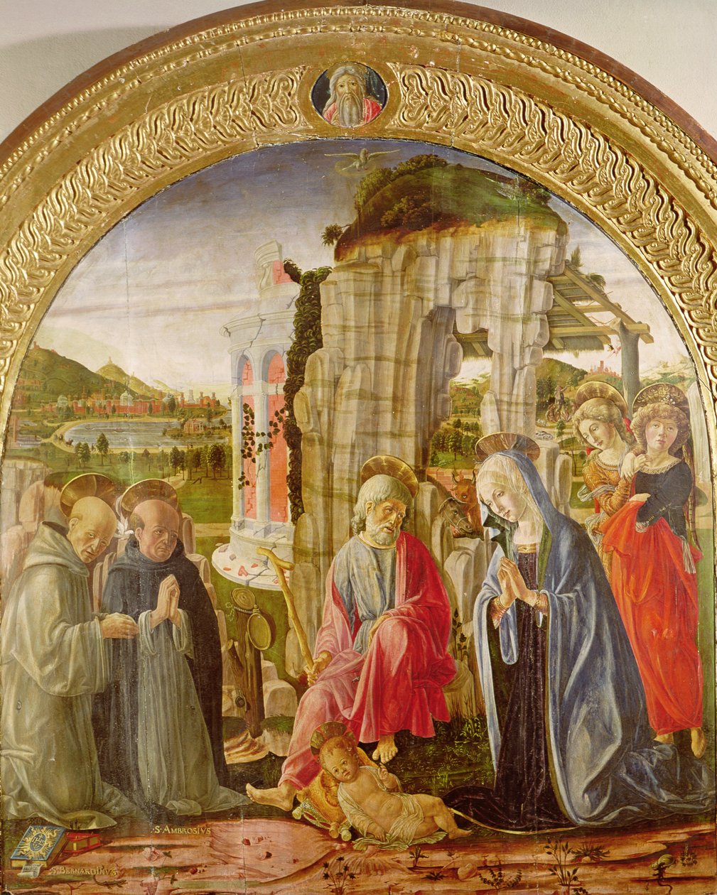 Adoration of the Child af St. Ambrose og St. Bernard (Oil On Panel) af Francesco di Giorgio Martini
