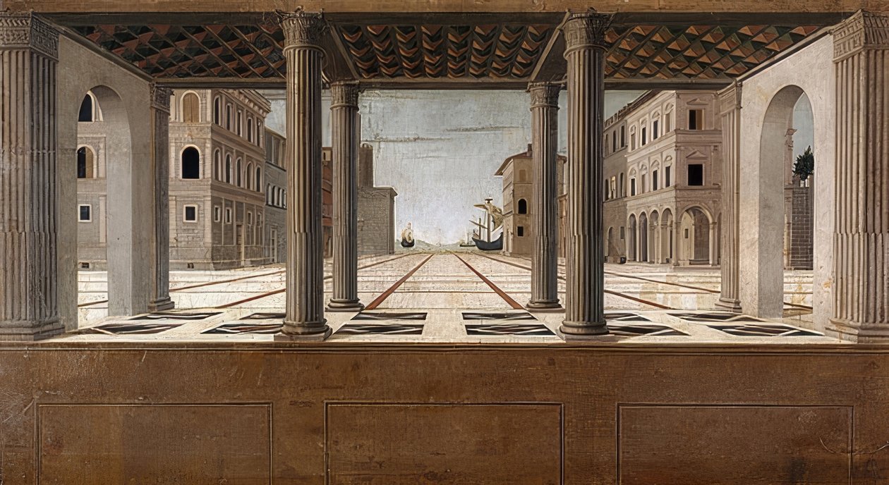 Arkitektonisk vedute. Omkring 1490/1500 af Francesco di Giorgio Martini