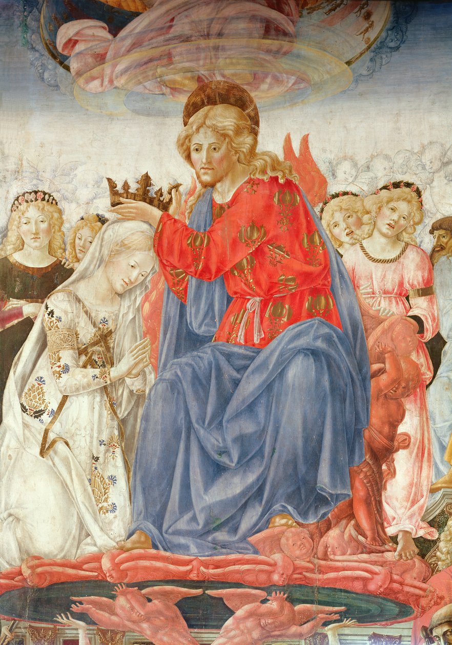 Detalje af Jomfruens kroning (olie på panel) af Francesco di Giorgio Martini