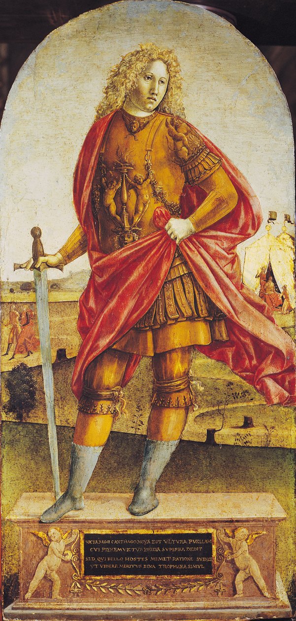 Publius Scipio Africanus (ca. 235-183 f.Kr.) (olie på panel) af Francesco di Giorgio Martini