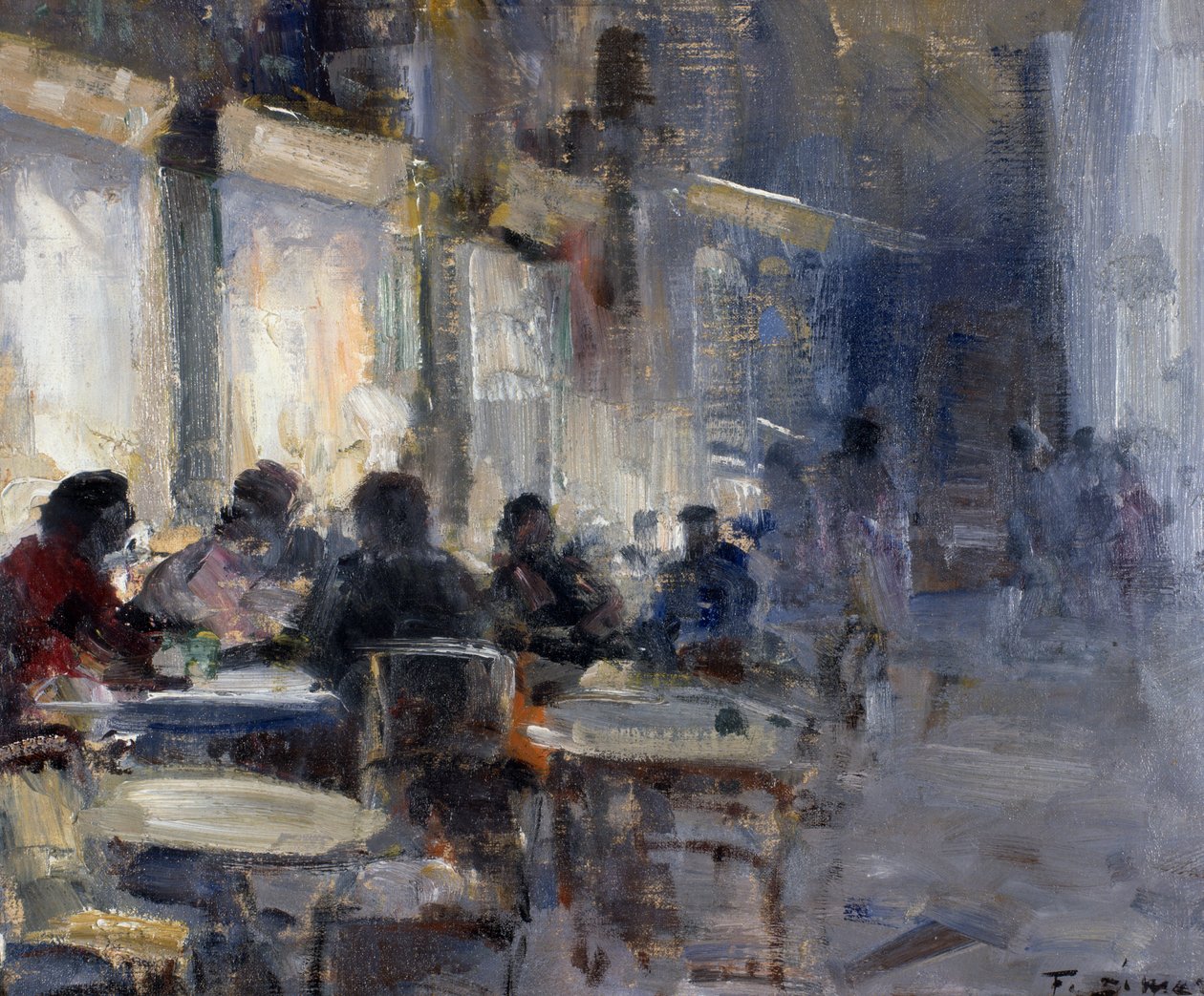 Schmidts café om natten, af Francesco di Marino (1892-1954) af Francesco di Marino