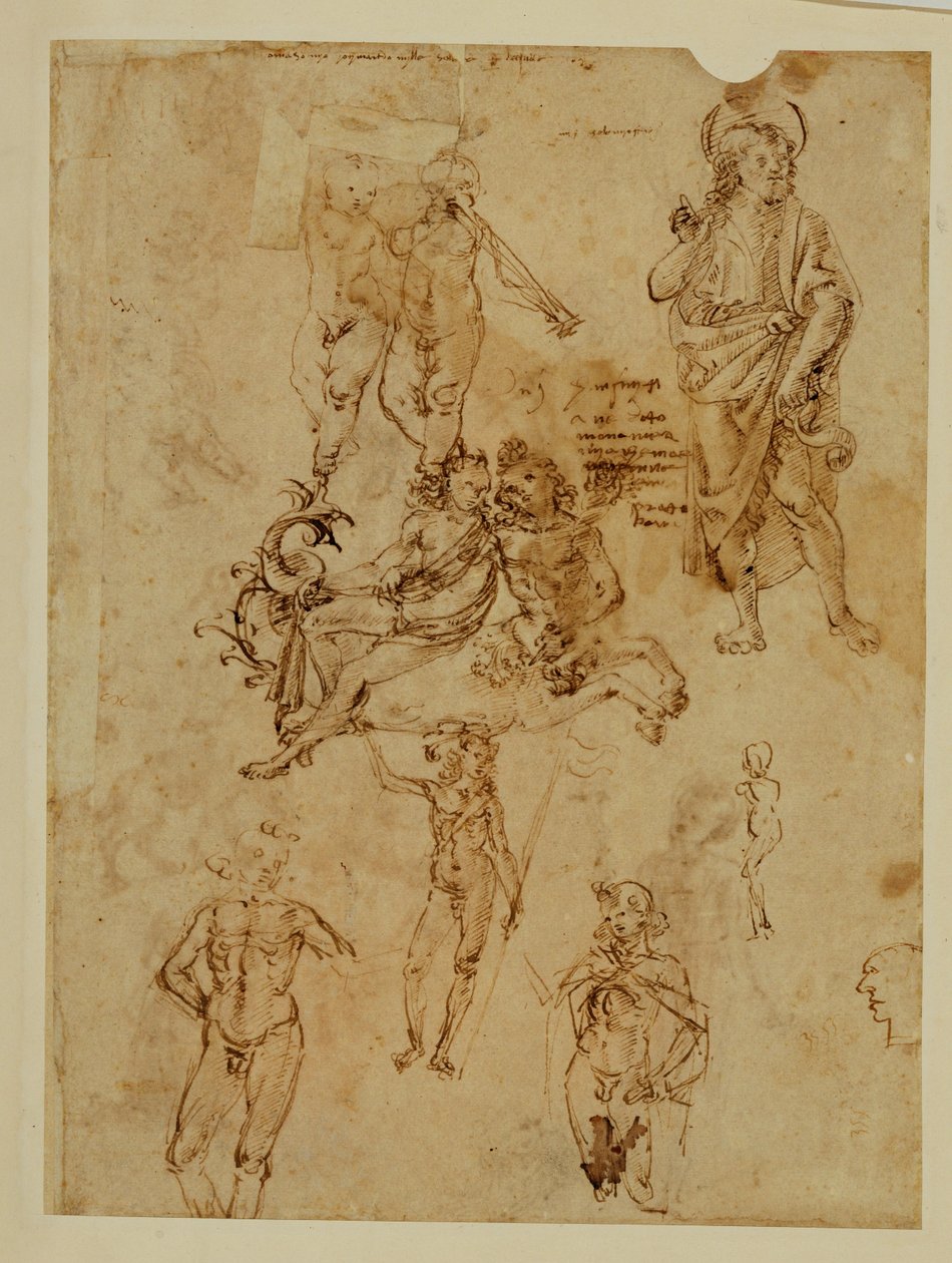 Kentaur, der voldtager en nymfe ... af Francesco di Simone (attr. to)