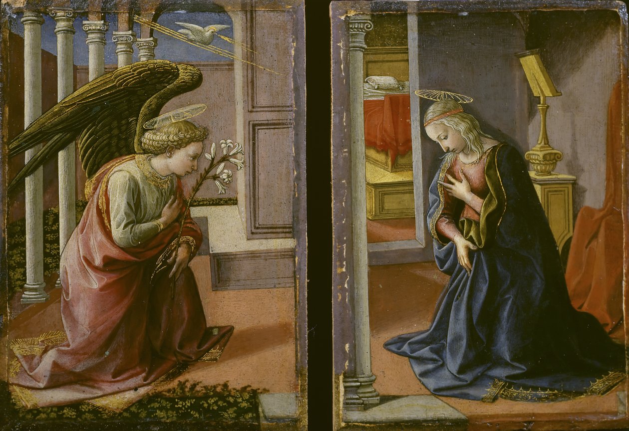 Diptykon - Bebudelse, ca. 1450-55 af Francesco di Stefano Pesellino