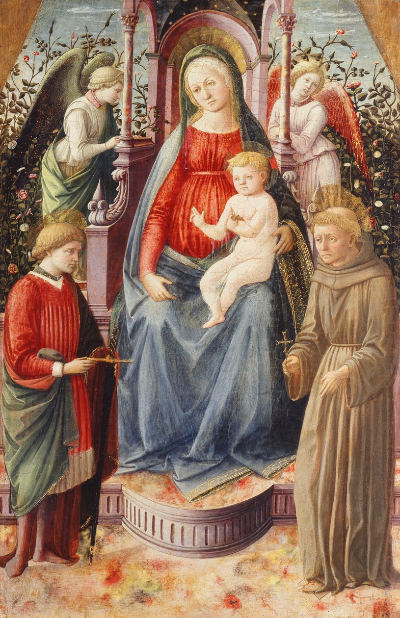 Madonnaen og barnet med de hellige Julian og Francis, af Francesco di Stefano Pesellino