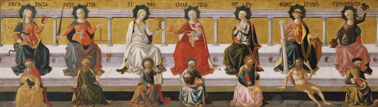 De syv dyder, ca. 1450 af Francesco di Stefano Pesellino