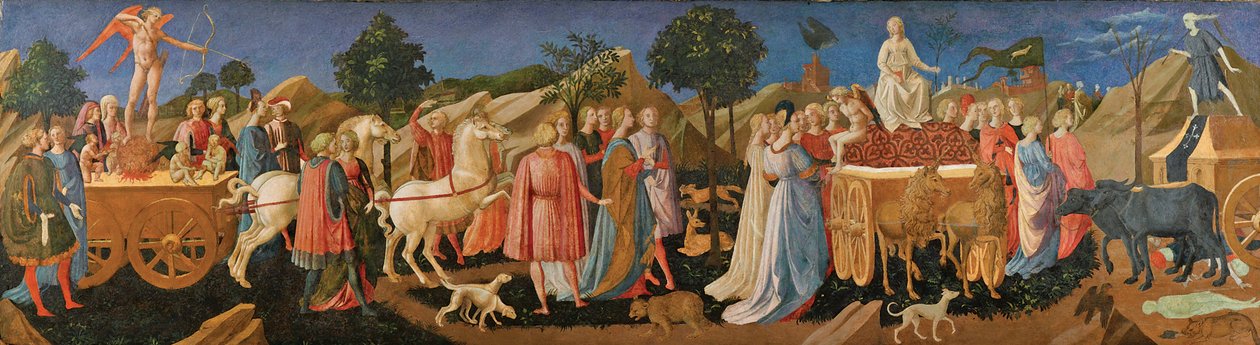 Kærlighedens, kyskhedens og dødens triumfer, ca. 1450 af Francesco di Stefano Pesellino