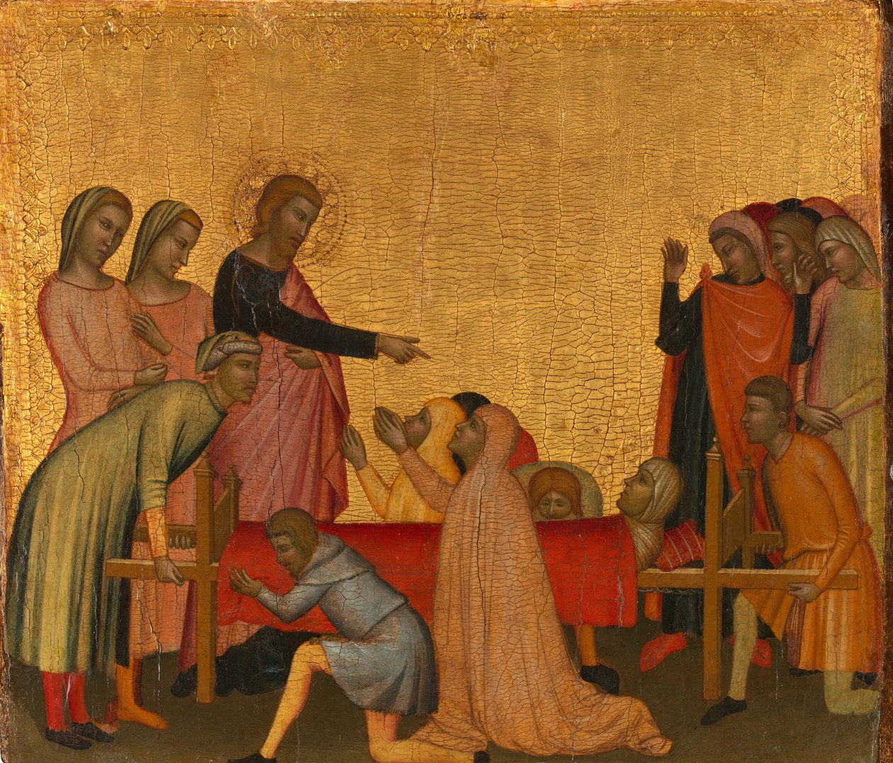 Sankt Johannes evangelisten vækker Satheus til live, ca. 1370. af Francescuccio Ghissi