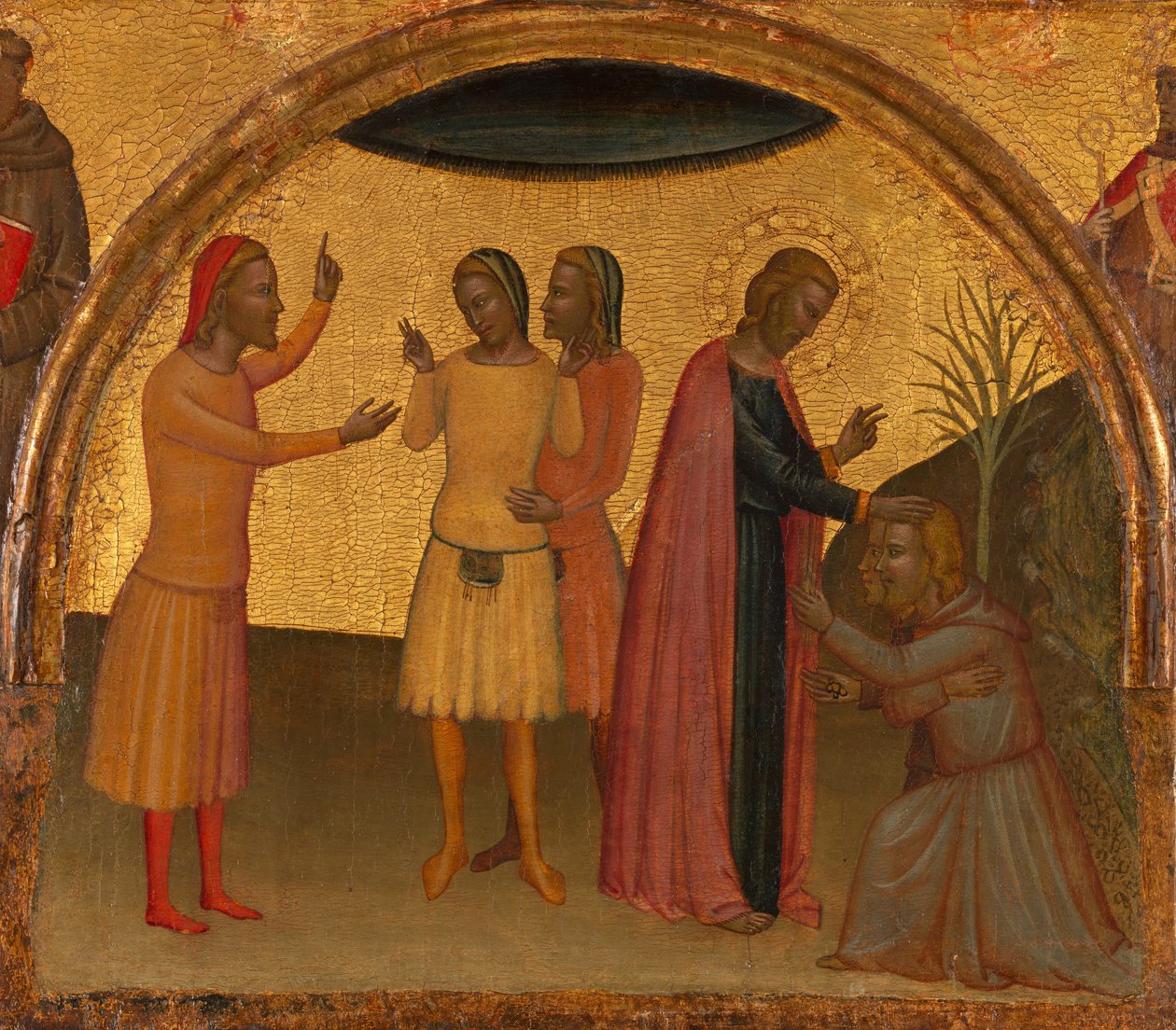 Sankt Johannes evangelisten med Acteus og Eugenius, ca. 1370. af Francescuccio Ghissi