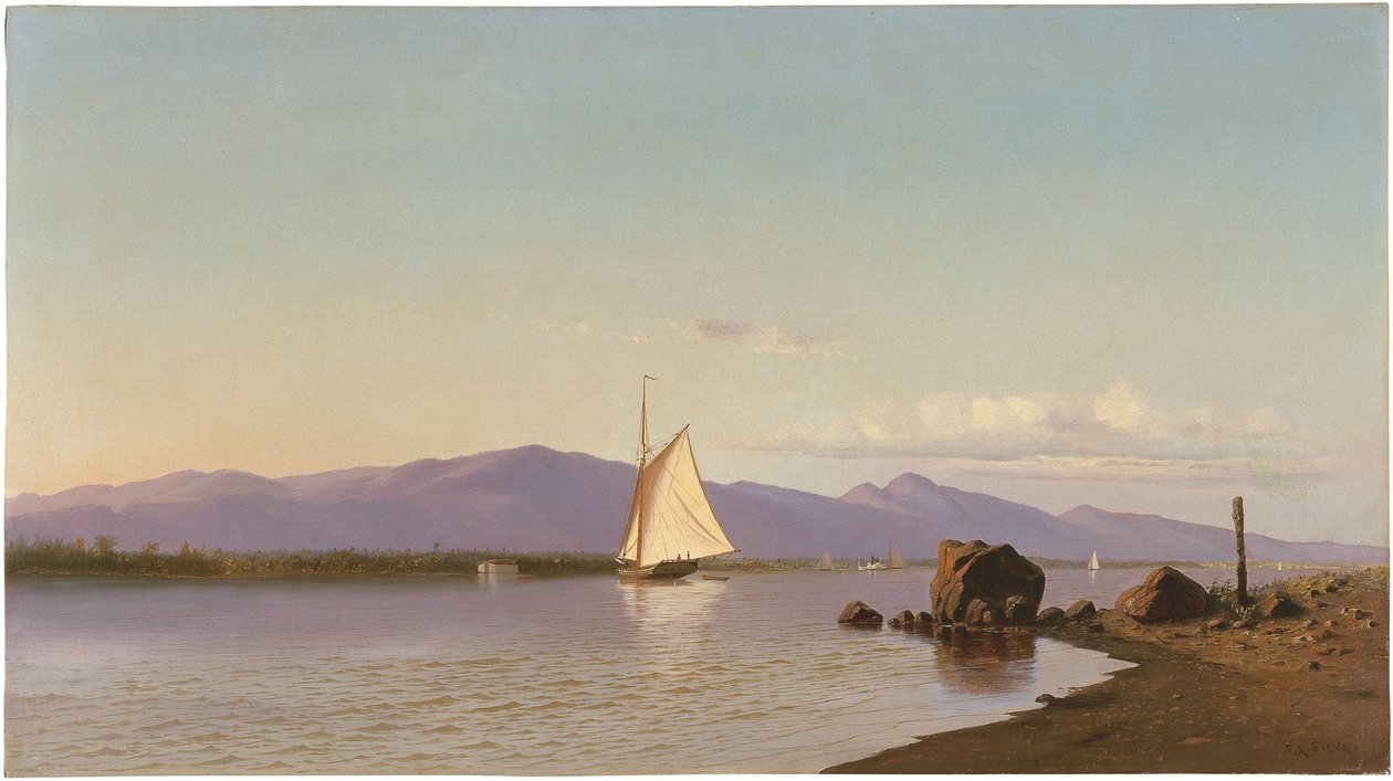 Kingston Point, Hudson River af Francis Augustus Silva