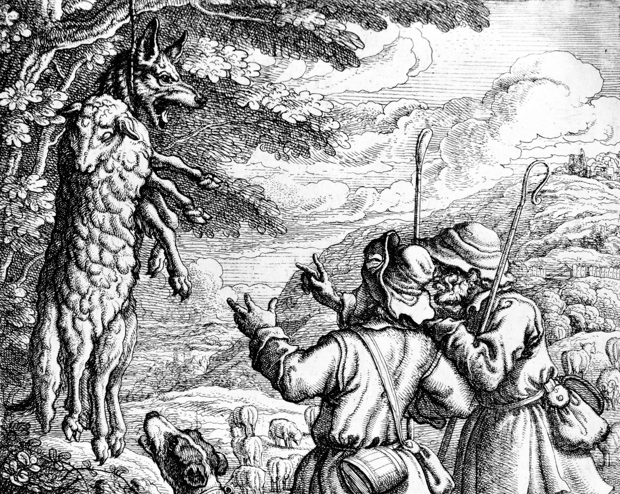 Ulven i fåreklæder, 1687 af Francis Barlow