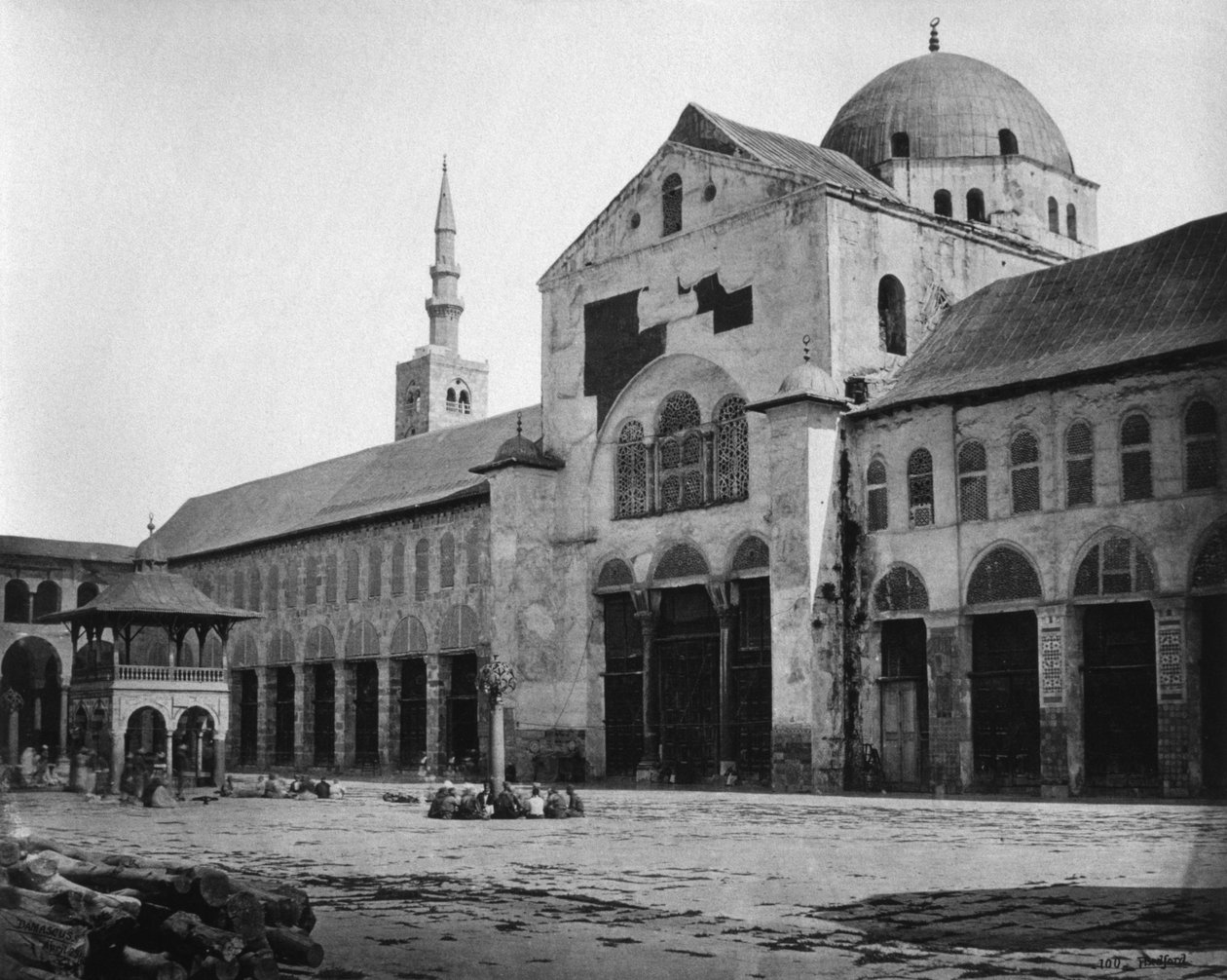 Umayyad-moskeen, Damaskus, Syrien, 1862, udvendigt billede af bønnesalen, Umayyad-moskeen, Damaskus, Syrien af Francis Bedford