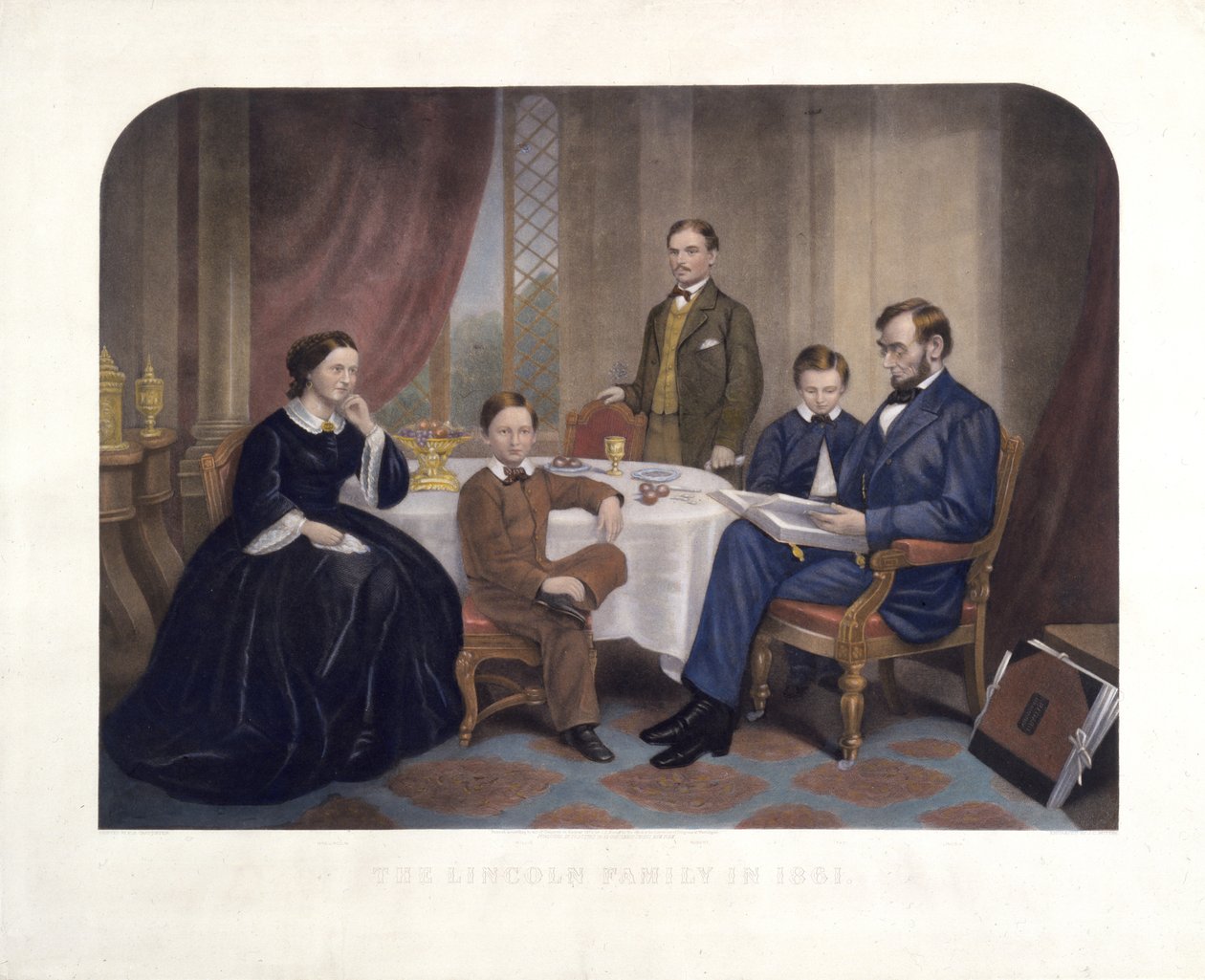 Lincoln-familien i 1861, indgraveret af J.C. Buttre (1821-93), 1872 af Francis Bicknell Carpenter