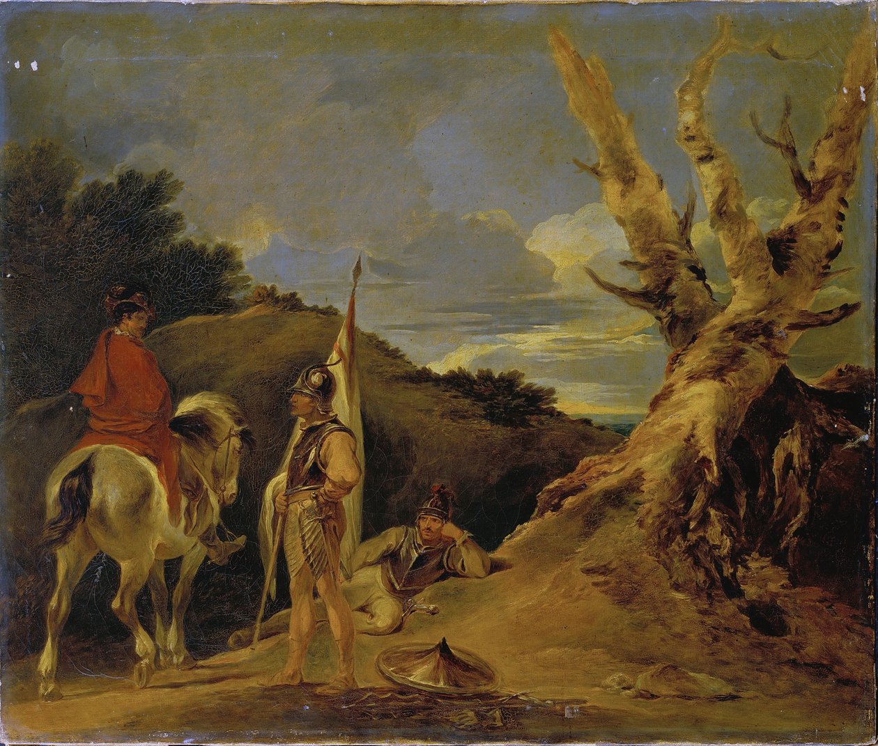 Landskab med soldater af Francis Bourgeois