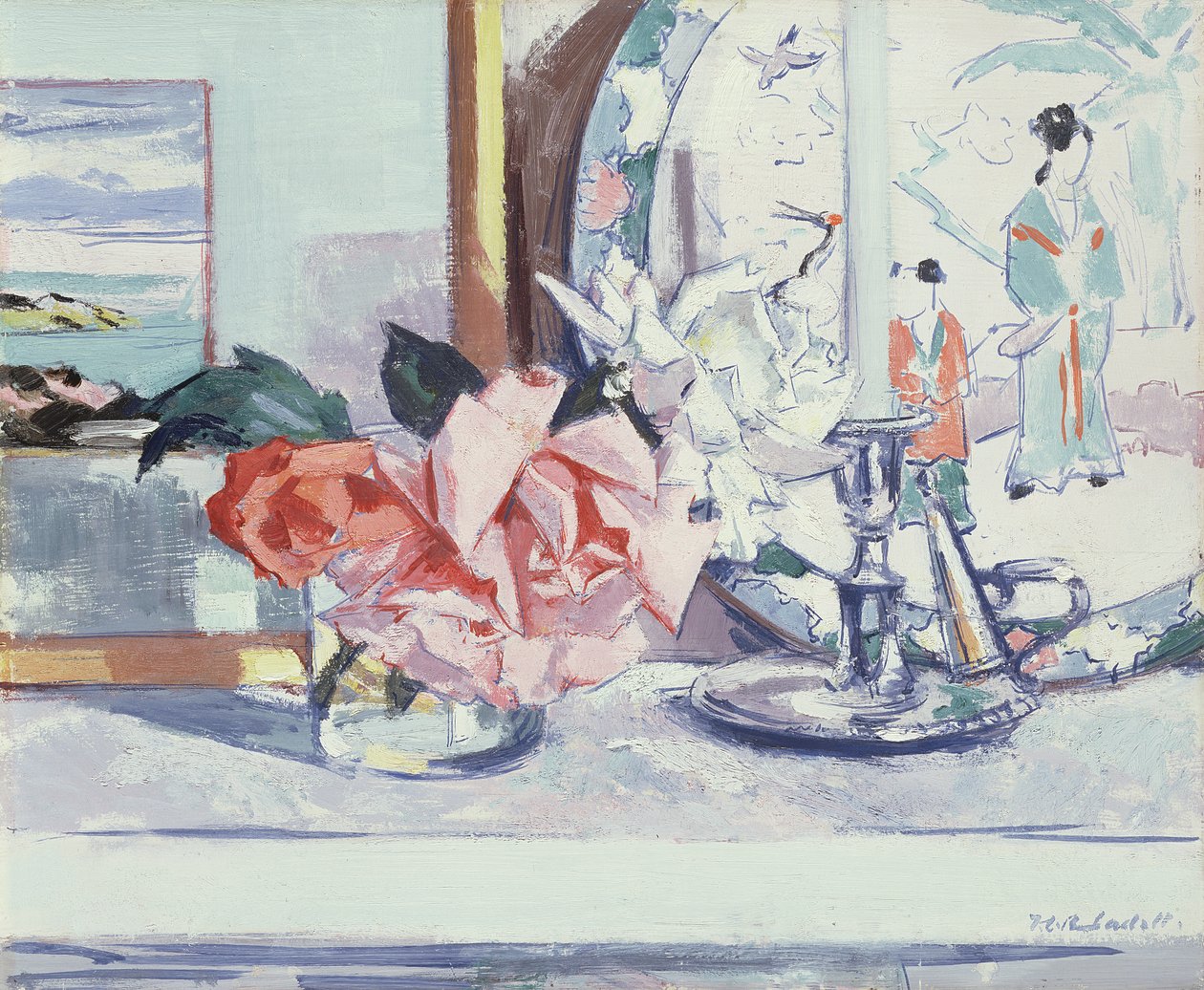 Et stilleben - Roses (Iona) af Francis Campbell Boileau Cadell
