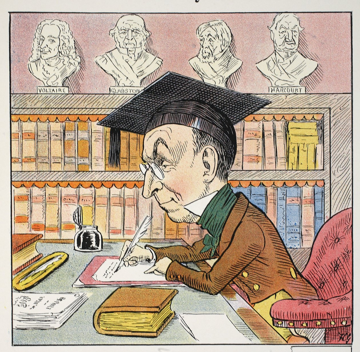 M Pyrean, illustration fra The Struwwelpeter Alphabet, vers af Harold Begbie (1871-1929) af Francis Carruthers Gould