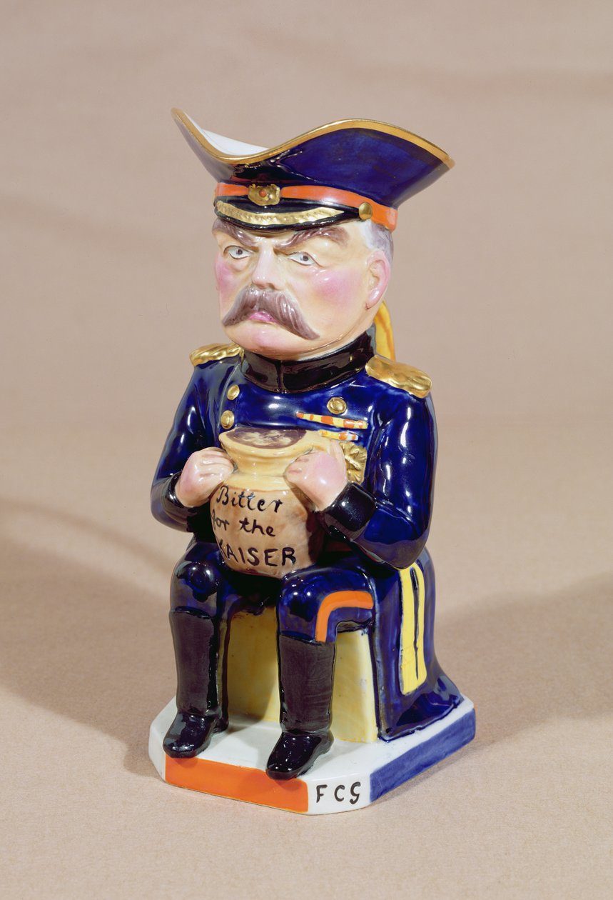 Toby Jug forestillende Lord Kitchener, udformet af Wilkinson, 1915 (keramik) af Francis Carruthers Gould